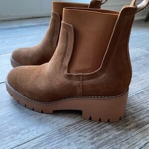 Blondo Tan Suede Ankle Booties